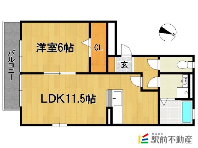 カトレアコート(1LDK/1階)の間取り写真