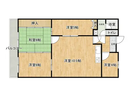 豊国スカイマンション(4LDK/4階)の間取り写真