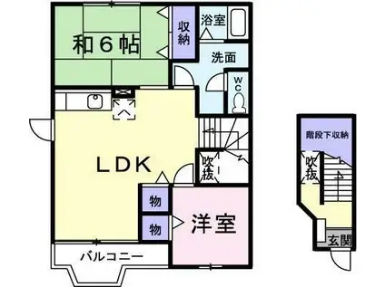 プランタンA(2LDK/2階)の間取り写真