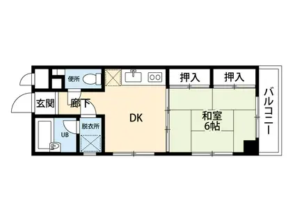 ハイツHANAWA(1DK/2階)の間取り写真