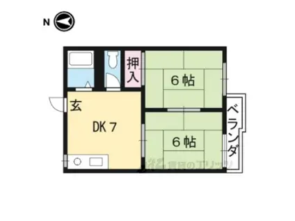 パークハウスUNO(2DK/2階)の間取り写真