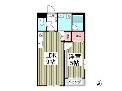 GARDEN MIYAKOI(1LDK/1階)の間取り写真