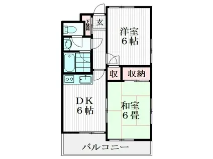 コートセオン(2DK/3階)の間取り写真