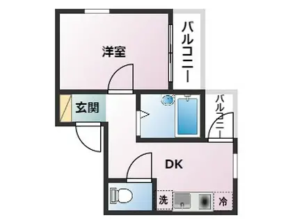 アメニティ東神戸(1DK/4階)の間取り写真