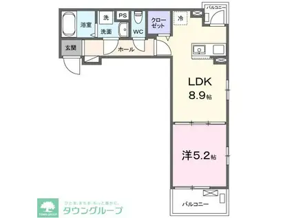 相鉄本線 さがみ野駅 徒歩23分 3階建 築1年(1LDK/2階)の間取り写真