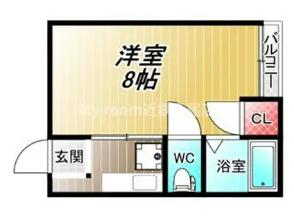 ハイツ若葉II(1K/1階)の間取り写真