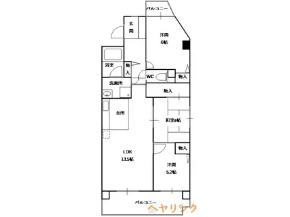 ビルド延珠(3LDK/4階)の間取り写真