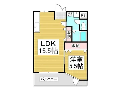 アシスト諏訪マンション(1LDK/1階)の間取り写真