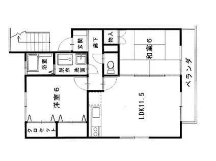 ボヌール(2LDK/2階)の間取り写真