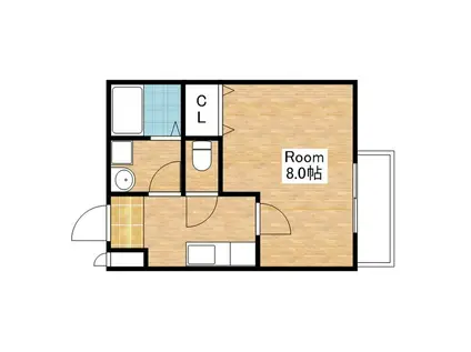 メゾン・ド・ジュネスII(1K/2階)の間取り写真