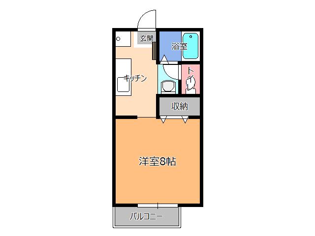 サンヒルズA(1K/1階)の間取り写真
