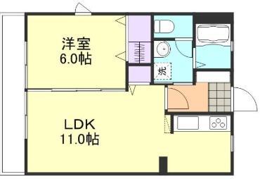 クイント(1LDK/1階)の間取り写真