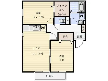 リリエンベルグ(2LDK/1階)の間取り写真