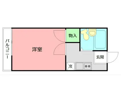 第2フジヒルズ(1K/1階)の間取り写真