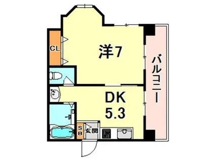 ダンディライオン御影北(1DK/1階)の間取り写真