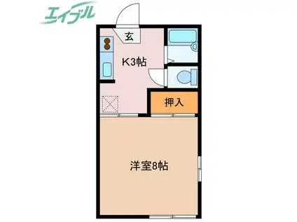 賢島ハイツ(1K/1階)の間取り写真