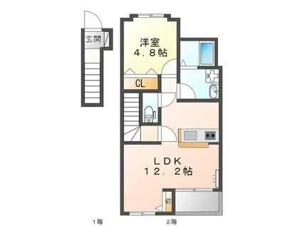 アルモ ディモーラ(1LDK/2階)の間取り写真