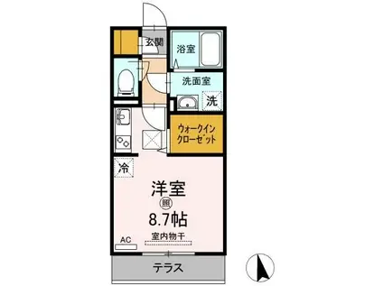 ハーベスト(ワンルーム/1階)の間取り写真