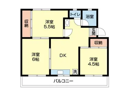 メゾンポートヒルズ(3DK/2階)の間取り写真