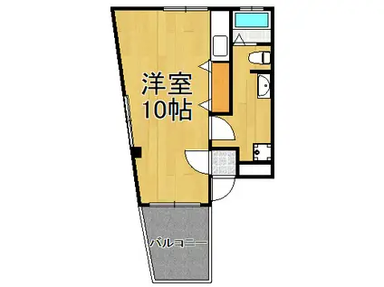 夙川ホワイトマンション(1K/5階)の間取り写真