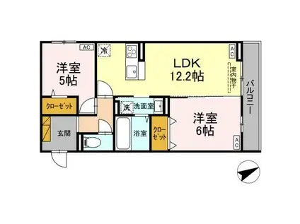 ECLAT(2LDK/3階)の間取り写真