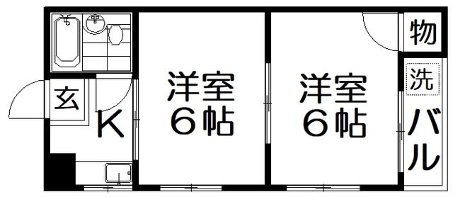 森ビル(2K/2階)の間取り写真