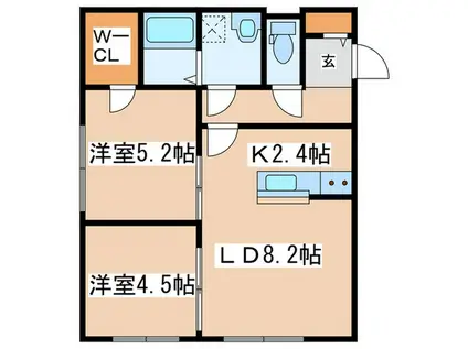 E-HORIZON N17(2LDK/3階)の間取り写真