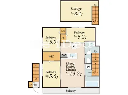 アルマコート豊田(3LDK/2階)の間取り写真