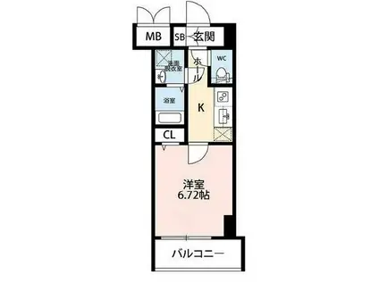 SKY HIMEJI(1K/3階)の間取り写真