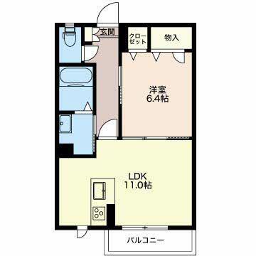 エクラージュ(1LDK/2階)の間取り写真