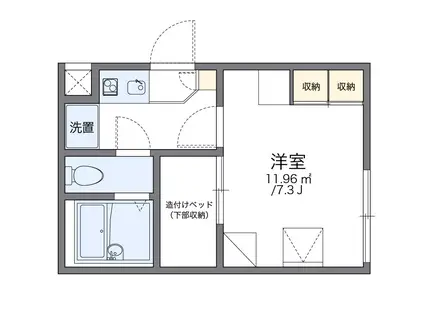 レオパレスKMS(1K/1階)の間取り写真