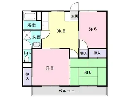 黒沢マンション(3DK/2階)の間取り写真