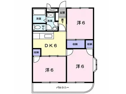 シャルム(3DK/2階)の間取り写真
