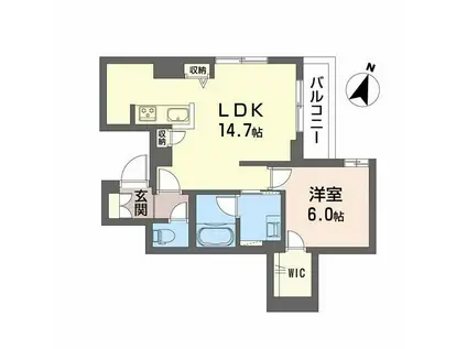 BALLOONFLOWER イースト(1LDK/3階)の間取り写真