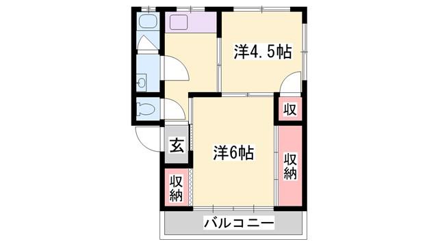 KIテックJ(2K/3階)の間取り写真