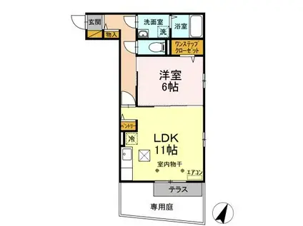 ベルデュール(1LDK/1階)の間取り写真
