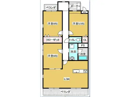 クオリティタウン上野参番館(3LDK/2階)の間取り写真