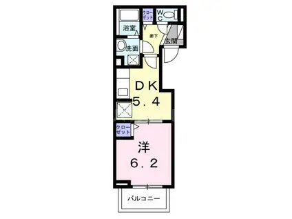 メゾン カルム NO.3(1DK/4階)の間取り写真