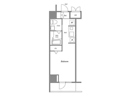 ルクレ西新宿(ワンルーム/10階)の間取り写真