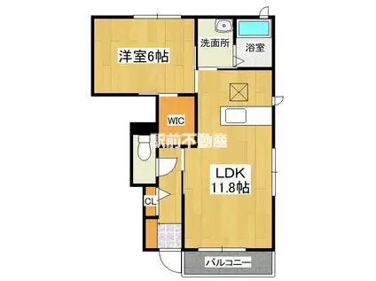 クレール・ド・セドルIIB棟(1LDK/1階)の間取り写真