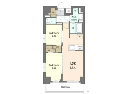 S-RESIDENCE東浦和AGUA(2LDK/7階)の間取り写真