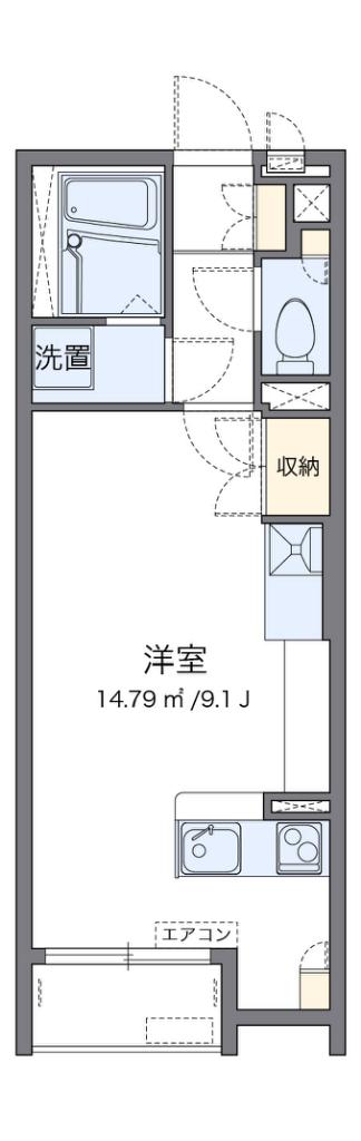 レオネクストリッツ美園(ワンルーム/2階)の間取り写真