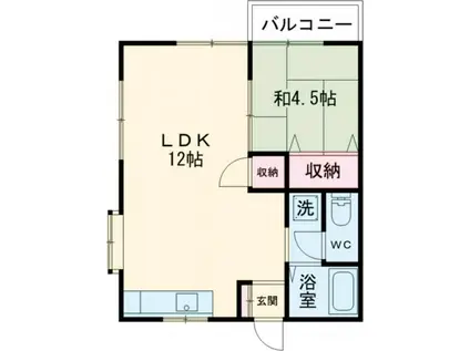 ペディメントM(1LDK/2階)の間取り写真