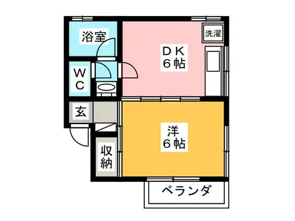 田島コーポ(1DK/2階)の間取り写真
