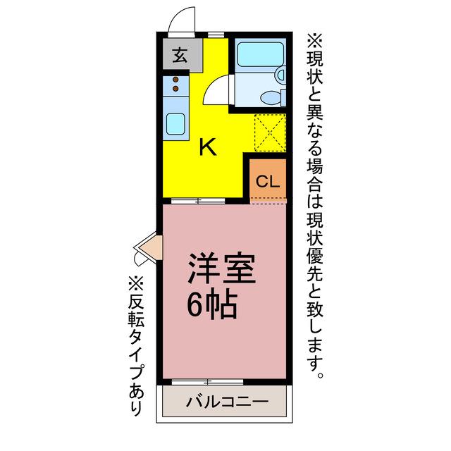 フォーブル西小池A・B(1K/2階)の間取り写真