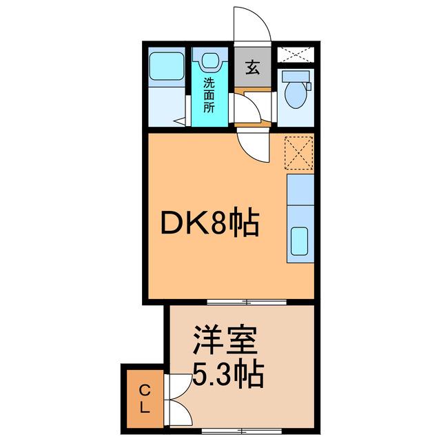 ハイグレースA(1DK/3階)の間取り写真