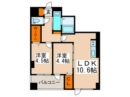 MODENA SIAN(2LDK/4階)の間取り写真