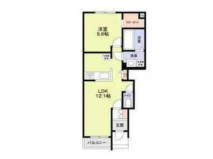 AIBA BEL(1LDK/1階)の間取り写真