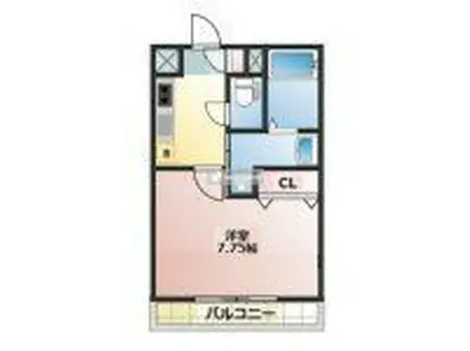 ＪＲ武蔵野線 新秋津駅 徒歩10分 2階建 新築(1K/1階)の間取り写真