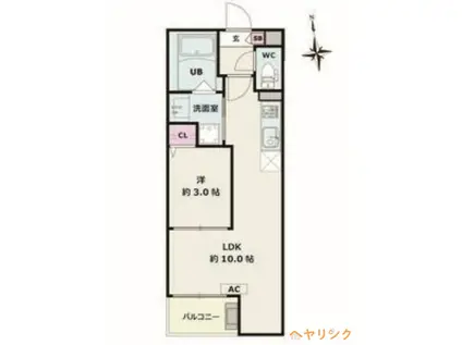 JACK MORIYAMAI(1LDK/3階)の間取り写真